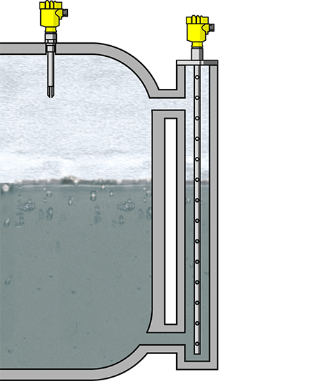 Level measurement and point level detection in the ammonia tank